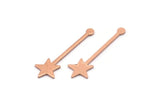 Copper Star Blank, 24 Raw Copper Star Blanks, Stamping Blanks (30x9x0.80mm) M02028
