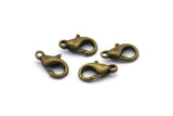 Antique Bronze Clasp, 100 Antique Bronze Lobster Claw Clasps (12x6mm) P502 A0365