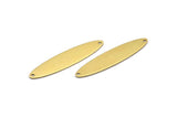 Brass Oval Connectors, 12 Raw Brass Oval Connectors With 2 Holes, Findings (45x10mm) B0165
