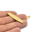 Brass Oval Connectors, 12 Raw Brass Oval Connectors With 2 Holes, Findings (45x10mm) B0165
