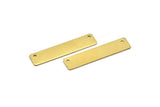 Brass Rectangle Bar, 10 Raw Brass Rectangle Connectors With 2 Hole, Findings (10x45x0.80mm) B0195