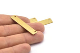 Brass Rectangle Bar, 10 Raw Brass Rectangle Connectors With 2 Hole, Findings (10x45x0.80mm) B0195