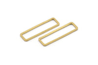 Brass Rectangle Connector, 25 Raw Brass Open Rectangle Connectors (7x26x1mm) D0166