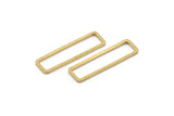 Brass Rectangle Connector, 25 Raw Brass Open Rectangle Connectors (7x26x1mm) D0166
