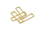 Brass Rectangle Connector, 25 Raw Brass Open Rectangle Connectors (7x26x1mm) D0166