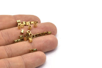 Channel Spacer Bead, 100 Raw Brass Spacer Beads, Spacer Connectors, Cube Beads With Channel (3.4x3mm) D0131
