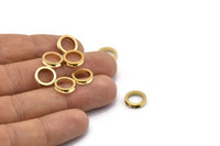 Channel Rondelle Bead , 50 Raw Brass Spacer Bead, Channel Rondelles (11x2.6x8mm) D0099