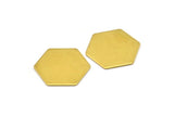 Brass Hexagon Tag, 12 Raw Brass Hexagon Stamping Blanks Without Holes  (20x0.80mm)  D0093