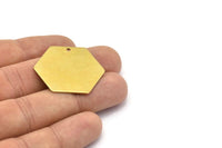 Brass Honeycomb Blank, 8 Raw Brass Hexagon Stamping Blanks (30x0.80mm)   D0098