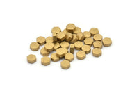Brass Hexagon Blank, 50 Raw Brass Hexagon Blanks (5x2.25mm) D0127