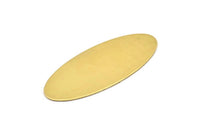 Brass Oval Blanks, 5 Raw Brass Oval Blanks (59x24x0.80mm)   D0161