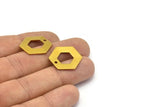 Brass Hexagon Charm, 12 Raw Brass Hexagon Charms (20x0.80mm) D0120
