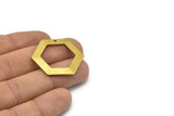 Brass Hexagon Charm, 10 Raw Brass Hexagon Stamping Blank with 1 Hole  (30x0.80mm)   D0124