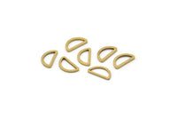 Brass Half Moon - 50 Raw Brass Open Semi Circle Connectors (6x11x1mm) D0009