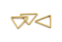 28mm Triangle Charm - 12 Raw Brass Triangle Charms (28x2mm) D013
