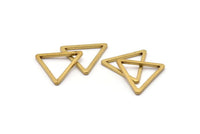 27mm Triangle Charm - 12 Raw Brass Triangle Charms (27x2mm) D0014