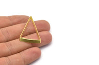 Open Triangle Charm - 24 Raw Brass Triangle Thick Cut Connectors (24x40x0.55x2mm) D0195