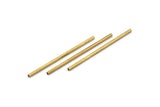 Brass Plain Tubes - 50 Raw Brass Tube Beads (1.5x40mm) D0203