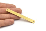 Brass Rectangle Bar, 10 Raw Brass Bracelet Blanks With 2 Holes (9x80x0.80mm) D0188