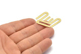 Brass U Shaped Blank, 24 Raw Brass U Shaped Stamping Blanks, Findings (22x9x0.80mm) M02092