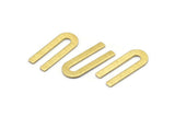 Brass U Shaped Blank, 24 Textured Raw Brass U Shaped Stamping Blanks, Findings (22x9x0.80mm) M02095