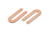 Copper U Shaped Blank, 24 Raw Copper U Shaped Stamping Blanks, Findings (22x9x0.80mm) M02098