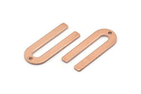 Copper U Shaped Charm, 24 Raw Copper U Shaped Charms With 1 Hole (22x9x0.80mm) M02099