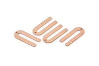 Copper U Shaped Charm, 24 Raw Copper U Shaped Charms With 1 Hole (22x9x0.80mm) M02099