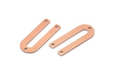 Copper U Shaped Charm, 24 Raw Copper U Shaped Charms With 3 Holes (22x9x0.80mm) M02100