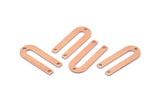 Copper U Shaped Charm, 24 Raw Copper U Shaped Charms With 3 Holes (22x9x0.80mm) M02100