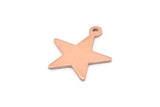 Copper Star Charm, 24 Raw Copper Star Charms With 1 Loop (18x16x0.80mm) M02114