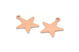 Copper Star Charm, 24 Raw Copper Star Charms With 1 Loop (18x16x0.80mm) M02114