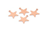 Copper Star Charm, 24 Raw Copper Star Charms With 1 Loop (18x16x0.80mm) M02114