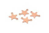 Copper Star Charm, 50 Raw Copper Star Charms With 2 Loops (16x12x0.80mm) M02113
