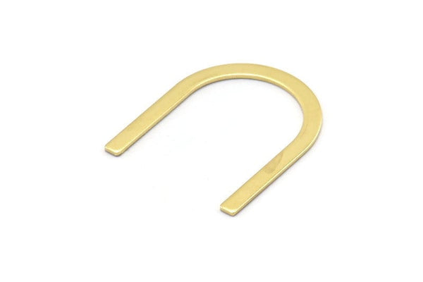 Brass U Shaped Blank, 12 Raw Brass U Shaped Stamping Blanks, Findings (30x25x0.80mm) M02101