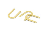 Brass U Shaped Blank, 24 Raw Brass U Shaped Stamping Blanks, Findings (26x17x0.80mm) M02066