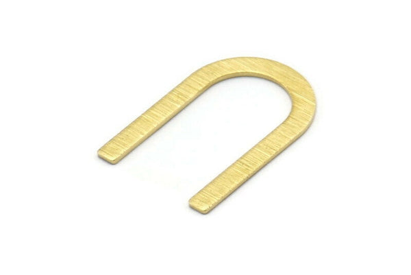 Brass U Shaped Blank, 24 Textured Raw Brass U Shaped Stamping Blanks, Findings (26x17x0.80mm) M02084