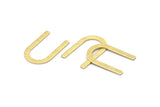 Brass U Shaped Blank, 24 Textured Raw Brass U Shaped Stamping Blanks, Findings (26x17x0.80mm) M02084