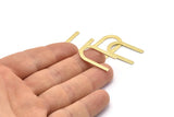 Brass U Shaped Blank, 24 Textured Raw Brass U Shaped Stamping Blanks, Findings (26x17x0.80mm) M02084