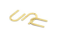 Brass U Shape Charm, 24 Textured Raw Brass U Shaped Charms With 1 Hole (26x17x0.80mm) M02085