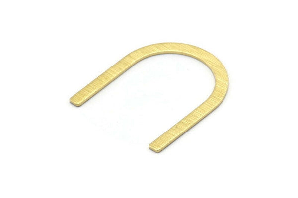 Brass U Shaped Blank, 12 Textured Raw Brass U Shaped Stamping Blanks, Findings (30x25x0.80mm) M02104