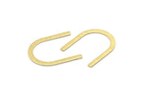 Brass U Shaped Blank, 12 Textured Raw Brass U Shaped Stamping Blanks, Findings (30x25x0.80mm) M02104
