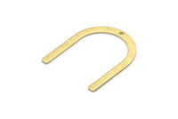 Brass U Shape Charm, 12 Textured Raw Brass U Shaped Charms With 1 Hole (35x25x0.80mm) M02105
