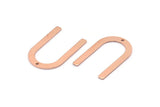 Copper U Shape Charm, 24 Raw Copper U Shaped Charms With 1 Hole (26x17x0.80mm) M02088