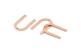 Copper U Shape Charm, 24 Raw Copper U Shaped Charms With 1 Hole (26x17x0.80mm) M02088