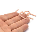 Copper U Shape Charm, 24 Raw Copper U Shaped Charms With 1 Hole (26x17x0.80mm) M02088