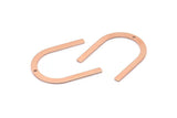 Copper U Shape Charm, 12 Raw Copper U Shaped Charms With 1 Hole (30x25x0.80mm) M02108