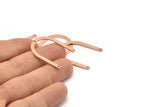 Copper U Shape Charm, 12 Raw Copper U Shaped Charms With 3 Holes (30x25x0.80mm) M02109