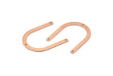Copper U Shape Charm, 12 Raw Copper U Shaped Charms With 3 Holes (30x25x0.80mm) M02109