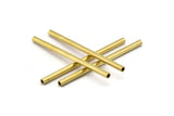 Industrial  Brass Tube, 10 Raw Brass Industrial Extra Long Tube Findings, (90x5mm)   D0187